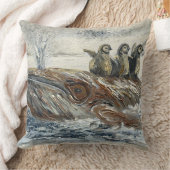 Coussin Whale Riders Whimsical Whale and Penguin Ocean (Couverture)