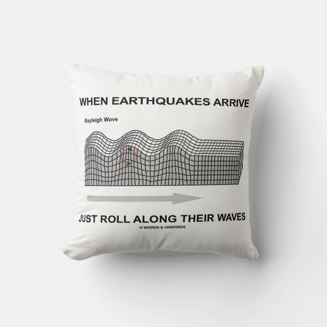 Coussin When Earthquakes Arrive Roll Along Waves (Recto)