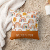 Coussin Whimsical Boho Rainbow et Sun Personnalisé (Couverture)