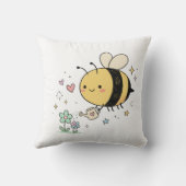 Coussin Whimsical Bumblebee Nature Lover (Verso)