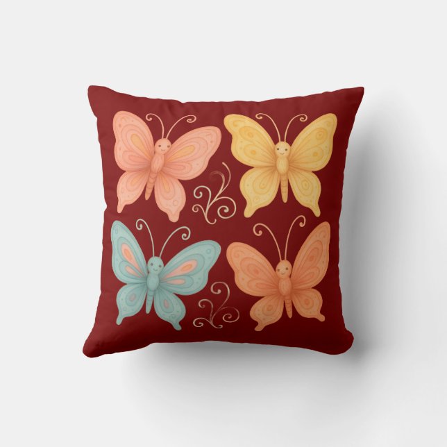 Coussin Whimsical Butterflies (Verso)