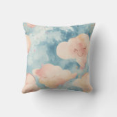 Coussin Whimsical Clouds Baby Girl Custom Birth Stats (Verso)