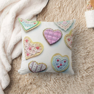 Coussin Whimsical coeurs mignons dessin coloré