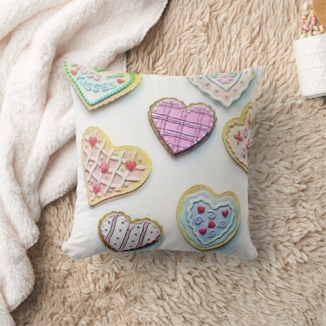 Coussin Whimsical coeurs mignons dessin coloré (Couverture)