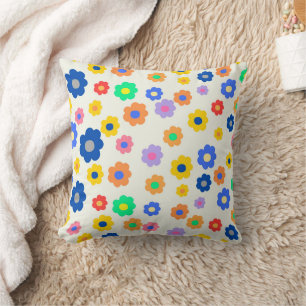 Coussin Whimsical coloré Y2K Floral Retro Gourme