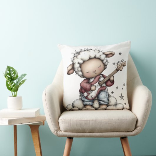 Coussin Whimsical Cute Sheep (Chaise)