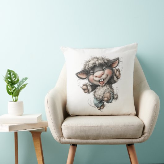 Coussin Whimsical Cute Sheep (Chaise)