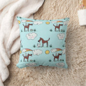 Coussin Whimsical Dog and Horse Pattern Throw Pillow - Cut (Couverture)