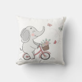 Coussin Whimsical Elephant vélo d'équitation - Enfants Des (Recto)