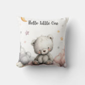 Coussin Whimsical "Hello Little One" Teddy Bear (Recto)