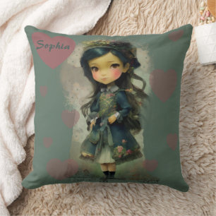 Coussin Whimsical Kawaii Fairy Tale Girl