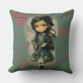 Coussin Whimsical Kawaii Fairy Tale Girl (Recto)