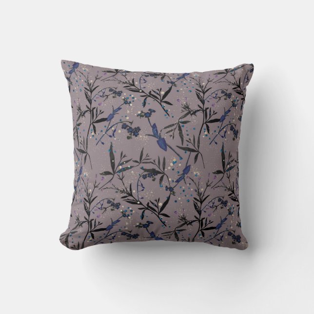 Coussin Whimsical Mauve Garden Accent  (Recto)