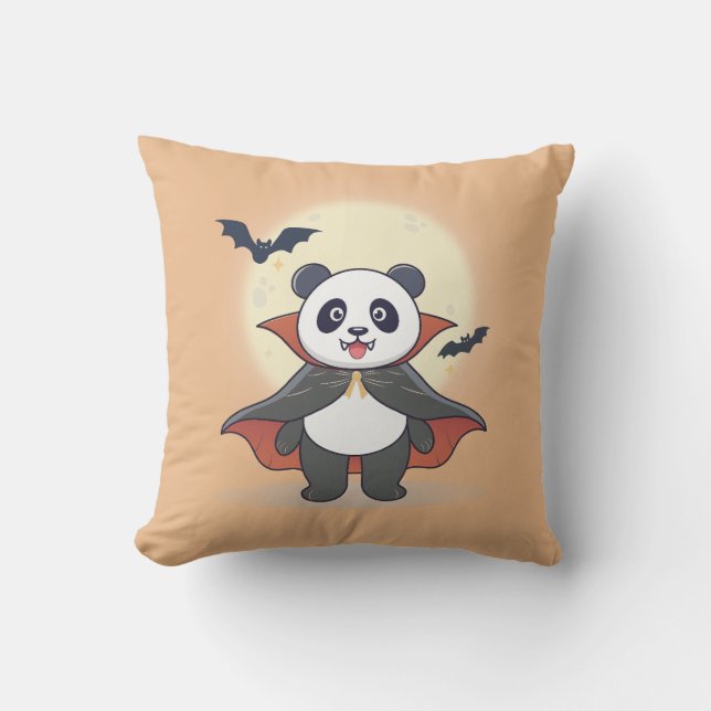 Coussin Whimsical Panda Wizard with Magic Hat (Recto)