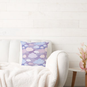 Coussin Whimsical Pastel Clouds et étoiles Motif