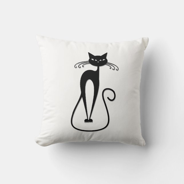 Coussin Whimsical Skinny Chat noir (Recto)