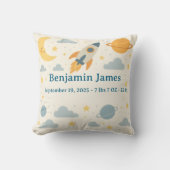 Coussin Whimsical Space Nursery Throw Pillow Planets Stars (Recto)