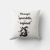 Coussin Whimsical Unicorn Line Art – "Creeper, Sparkle, Re (Verso)
