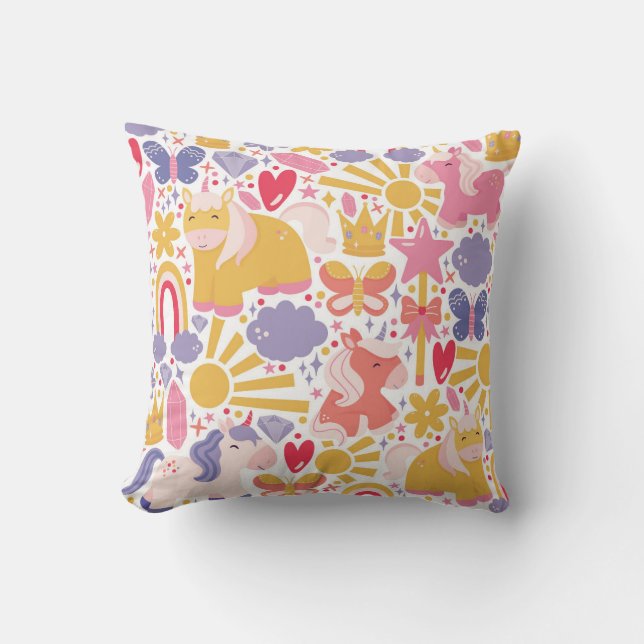 Coussin Whimsical Unicorn Wonderland (Recto)