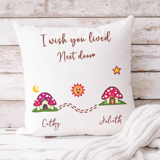 Coussin Whimsical Wish You Vivait Prochain Ami Champignons (Créateur téléchargé)