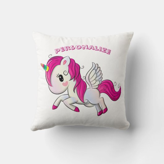 Coussin Whimsicle Flying Unicorn Pegasus Rainbow Horn (Verso)