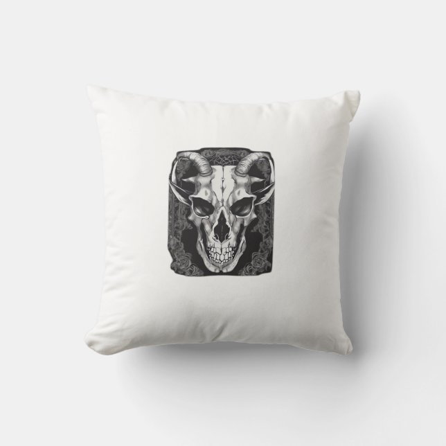 Coussin Whimsigoth Crâne Gothique esthétique Design classi (Recto)