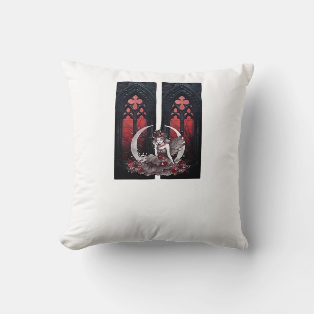 Coussin Whimsigoth Fairy Style gothique classique (Recto)