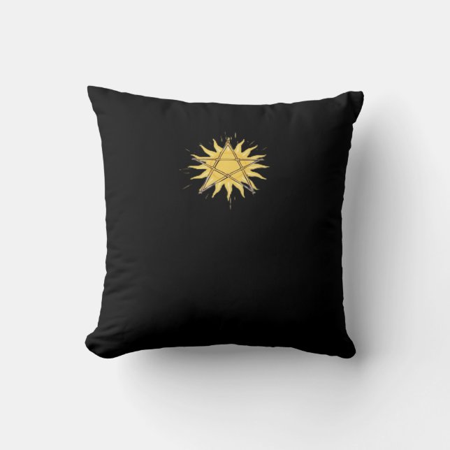 Coussin Whimsigoth Pentagram Sun Classic (Recto)