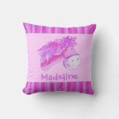 Coussin Whimsy cheval rose violet rayure brillante nom per (Recto)