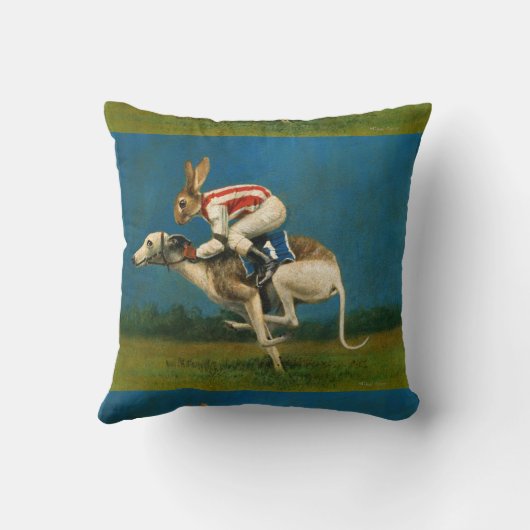 Coussin Whippet avec le cochonnet de lapin (Verso)