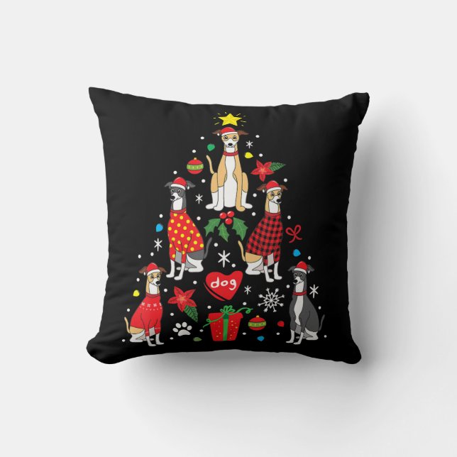 Coussin Whippet Christmas Orament Tree Funny Dog Maman pap (Recto)