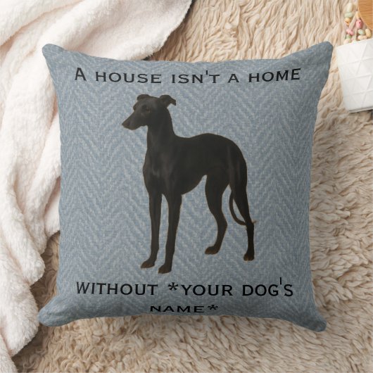Coussin Whippet cushion 'A House isn't a home without ...' (Couverture)