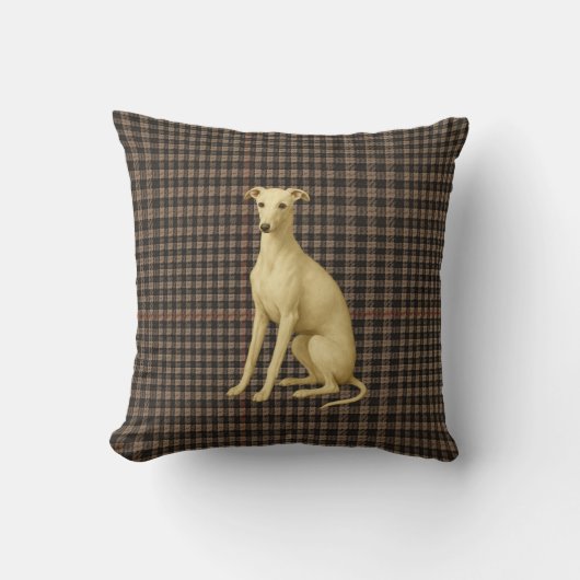 Coussin Whippet tartan / plaid / tweed cushion (Recto)