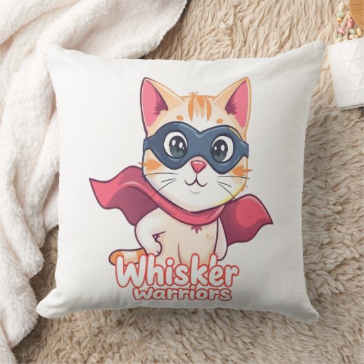 Coussin Whisker Warriors - Pastel Hero Cat (Couverture)