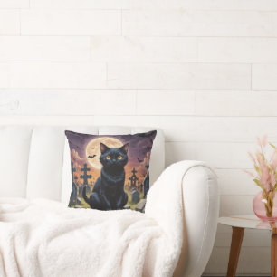 Coussin Whiskers of the Witching Hour - Chat noir