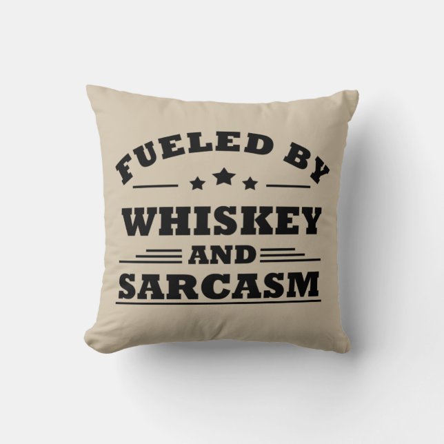 Coussin Whiskey cite d'amusants propos d'alcool (Recto)