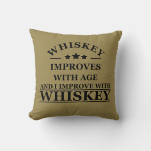 Coussin Whiskey cite d'humoristiques paroles d'alcool cade