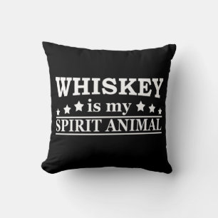 Coussin Whiskey est mon animal d'esprit drôle de dire alco