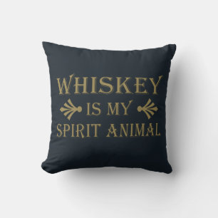 Coussin Whiskey est mon animal d'esprit drôle de dire alco