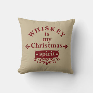 Coussin Whiskey est mon esprit de Noël
