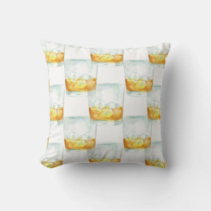 Coussin Whisky écossais aquarelle sur des glaçons