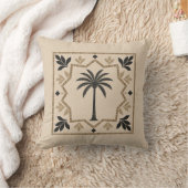 Coussin Whisper Fountains Beige Palm Cushion (Couverture)