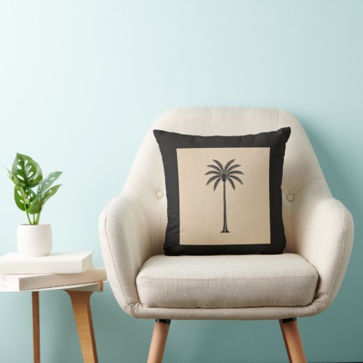 Coussin Whisper Fountains Black Palm Cushion (Chaise)