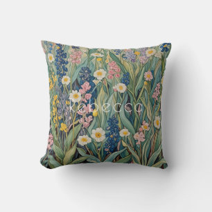 Coussin Whispers de prairie : Pastel Fleurs sauvages