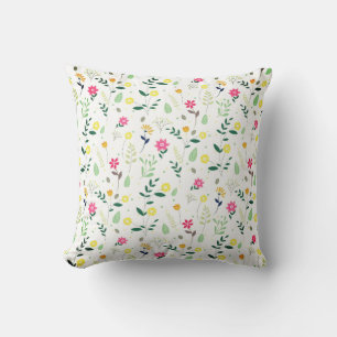 Coussin Whispers De Printemps Fleurissant Avec Pétales Bla