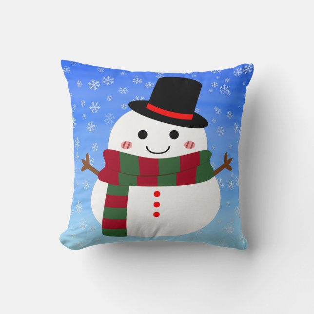 Coussin White Christmas Snowman (Recto)