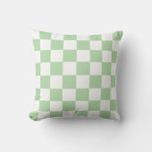 Coussin White & Green Checkerboard Pattern Throw Pillow (Recto)