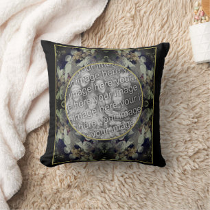 Coussin White Lacecap Hydrangea Frame Ajouter Votre Photo