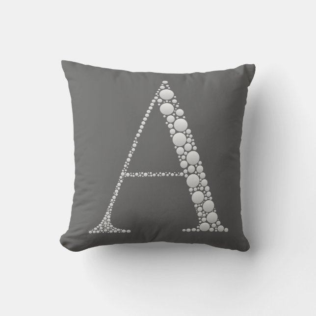 Coussin White Letter A Pillow – MinimalMonogram Home Decor (Recto)