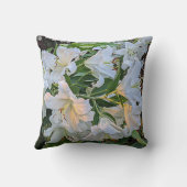 Coussin White Lilies Wedding Couple Monogram Floral (Verso)